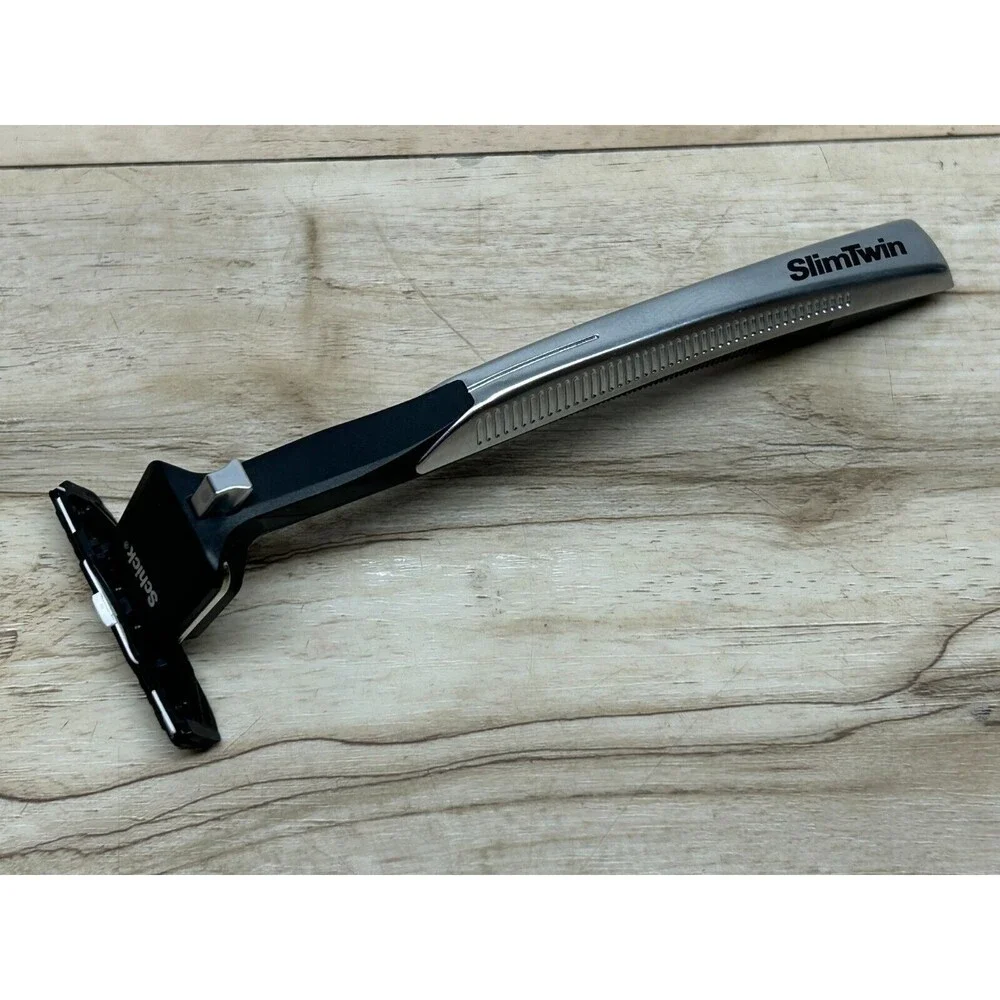 Vtg 1980s Schick Slim Twin Adjustable Razor Set With 2 Razor Blades In Pkg